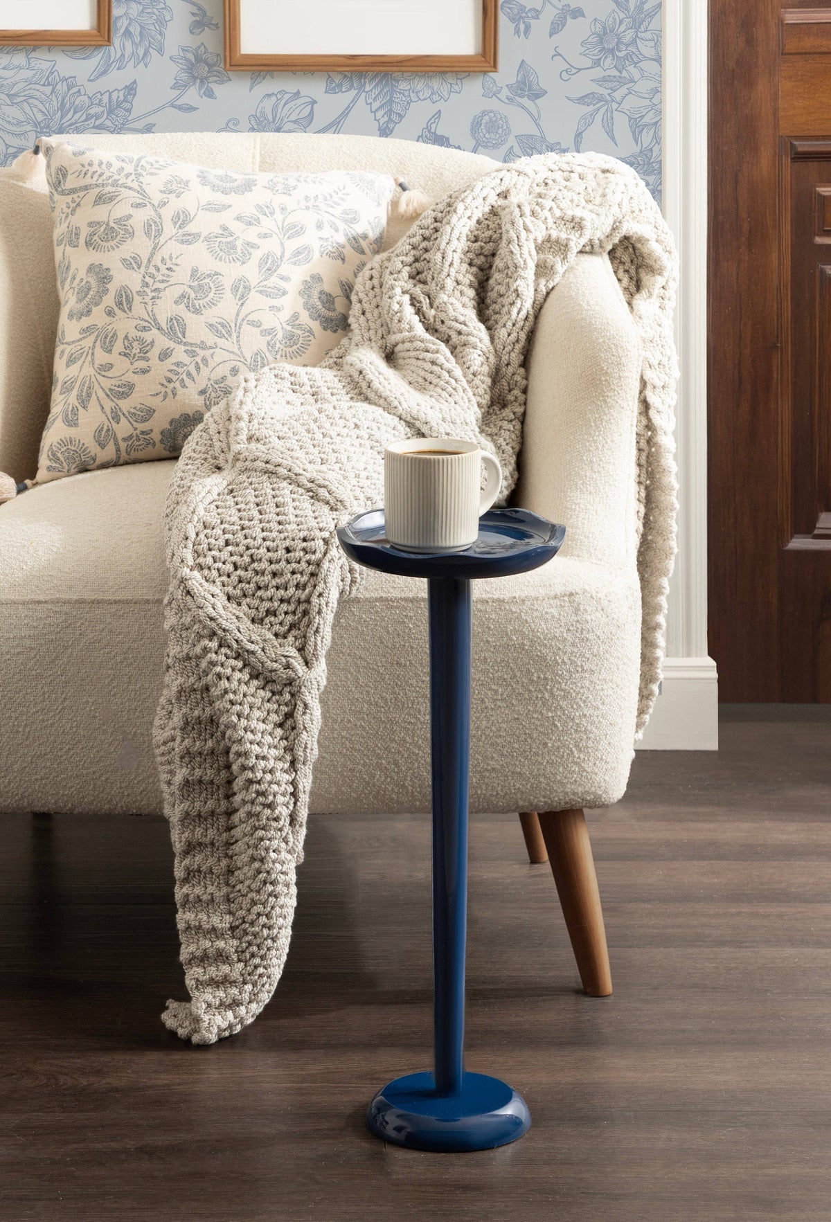 Alessia Colored Drink Table: Navy Blue
