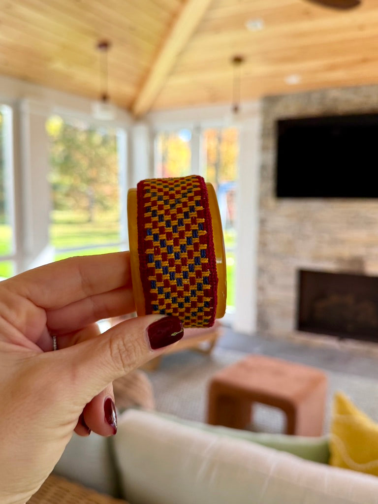 DIY Needlepoint Cuff Bracelet | Chunky Resin Cuff, 2 Patterns, Canvas and Backing