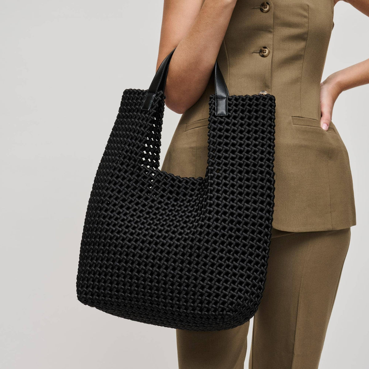 Zenith Zen Hand Woven Knot Tote | Nude