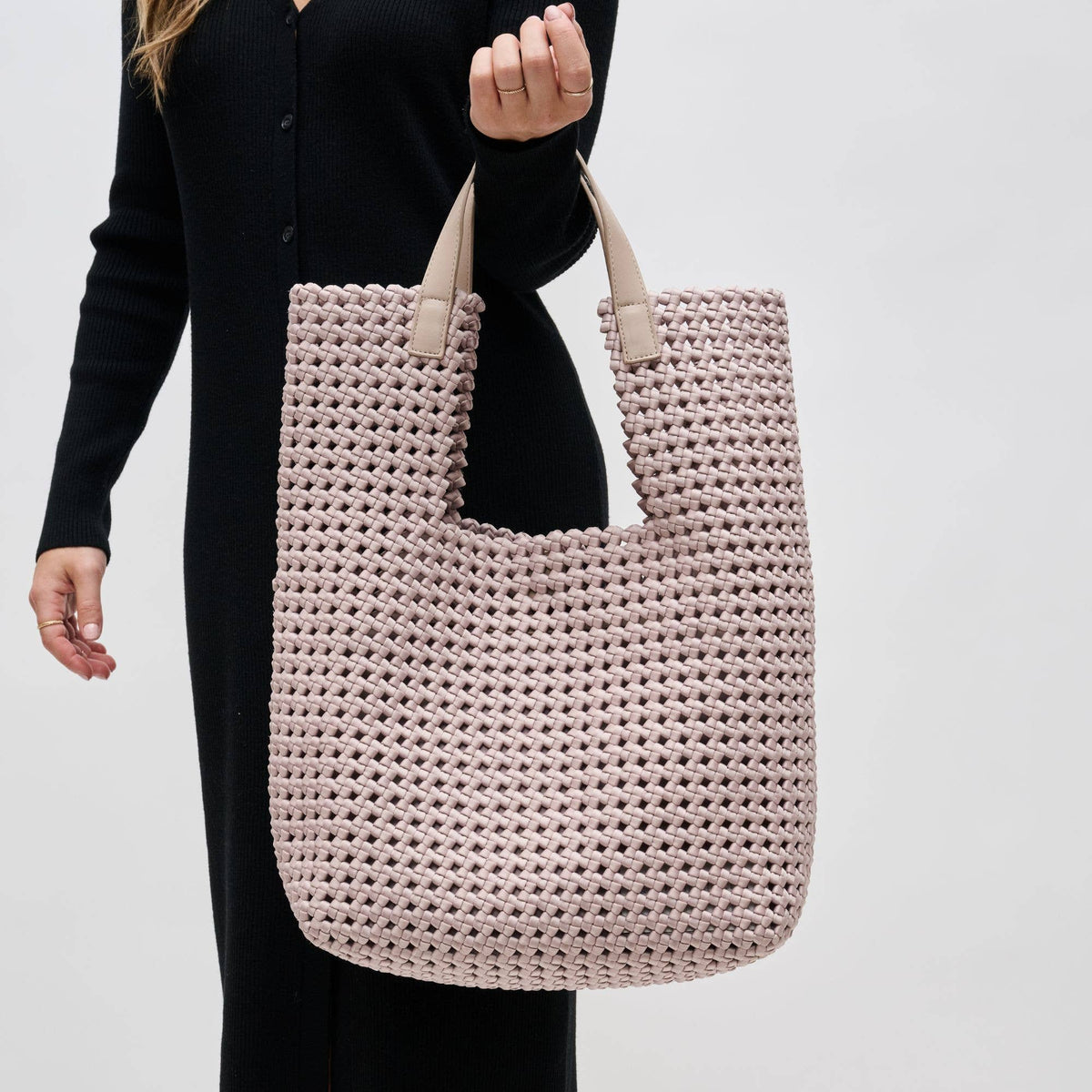 Zenith Zen Hand Woven Knot Tote | Nude